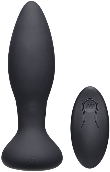 Vibe - Experienced - Rechargeable Silicone Anal Plug With Remote (Black) > Anal Range > Vibrating Butt Plugs