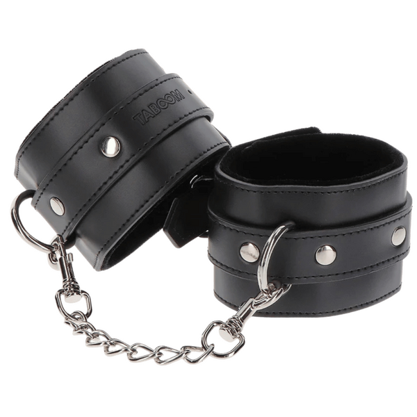 Taboom Wrist Cuffs – Adjustable Vegan Leather Bondage Wrist Cuffs with Velvet Lining > Bondage Gear > Restraints