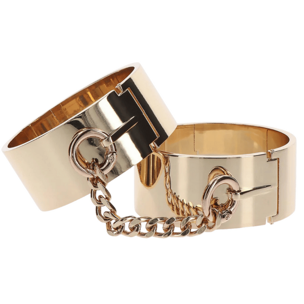 Slave Wrist Cuffs (Gold) > Bondage Gear > Handcuffs