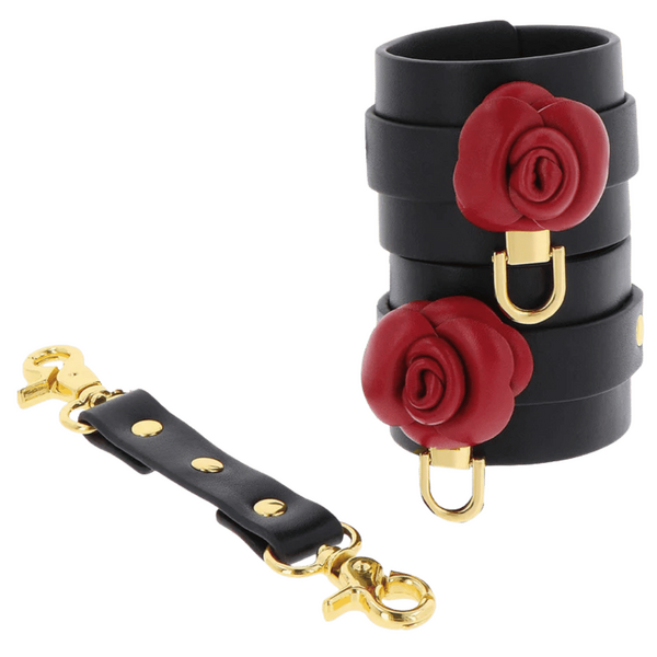 Taboom Wild Roses Wrist Cuffs – Premium Faux Leather BDSM Wrist Restraints > Bondage Gear > Restraints