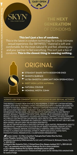 Skyn Original – Natural Feeling Polyisoprene Condoms 53mm 20 Pack > Essentials > Condoms > Non-Latex