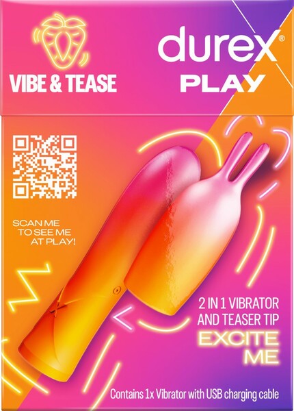Durex Play Vibe & Tease 2-in-1 – Multi-Speed Vibrator with Teaser Tip > Vibrators > Mini Vibrators