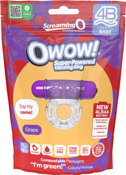 Owow 4B Low Pitch Bass (Grape) > Cock Ring > Vibrating