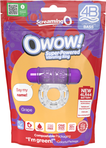 Owow 4B Low Pitch Bass (Grape) > Cock Ring > Vibrating