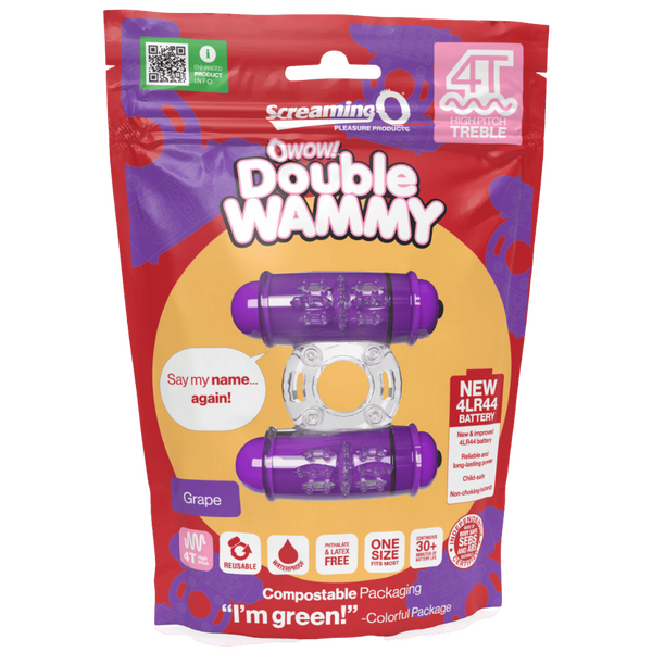 Double Wammy 4T – High Pitch Treble Vibrating Cock Ring with 5 Speeds and Pulse Pattern > Sex Toys > Couples Toys