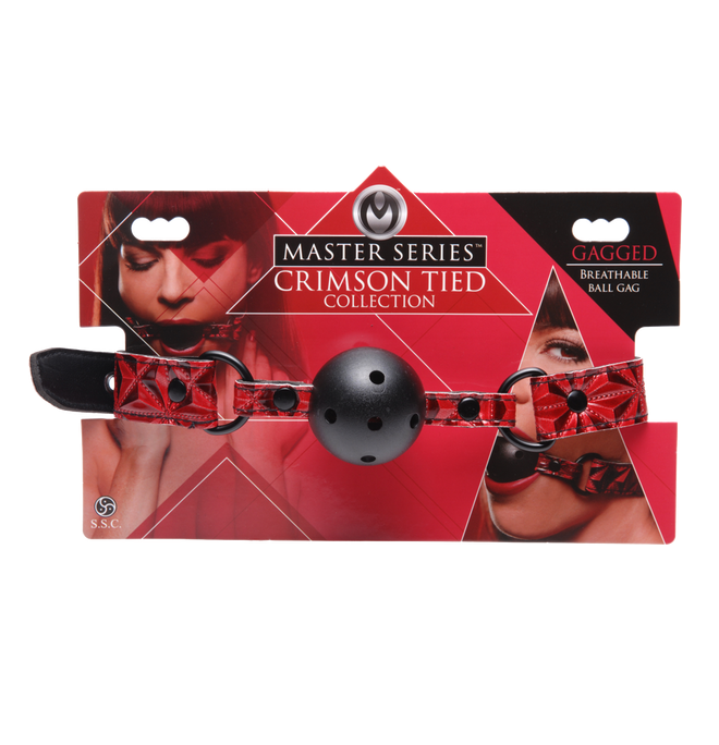 Crimson Tied Breathable Ball Gag – Perforated Comfortable Breathable Ball Gag > Bondage Gear > Gags and Bits