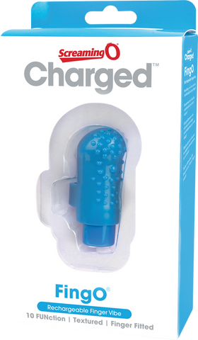 Charged Fing O Rechargeable Mini Finger Vibrator with Vooom Technology Silicone and ABS > Vibrators > Finger Vibrators