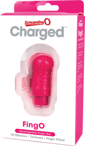 Charged Fing O Rechargeable Mini Finger Vibrator with Vooom Technology Silicone and ABS > Vibrators > Finger Vibrators