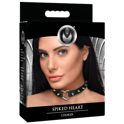 Spiked Heart Choker – Adjustable Spiked Collar Accessory > Bondage Gear > Collars & Leashes