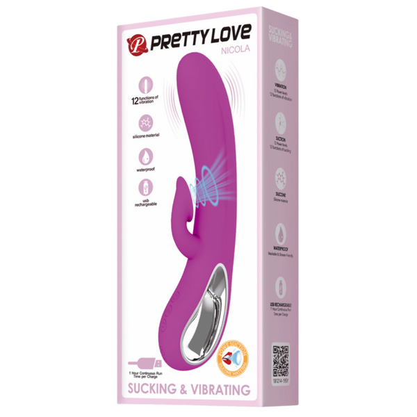 Nicola Rechargeable – Silicone 24 Function Clit Suction Rabbit Vibrator > Vibrators > Ladies > Rabbit