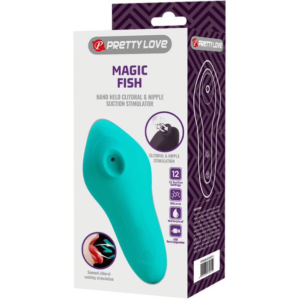 Pretty Love Magic Fish – Rechargeable Silicone 12 Function Clitoral Suction Stimulator > Sex Toys For Ladies > Clitoral Vibrators and Stimulators