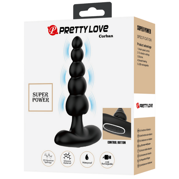 Corban Rechargeable Butt Plug – Flexible Graduated Anal Beads Sex Toy > Anal Range > Vibrating Butt Plugs