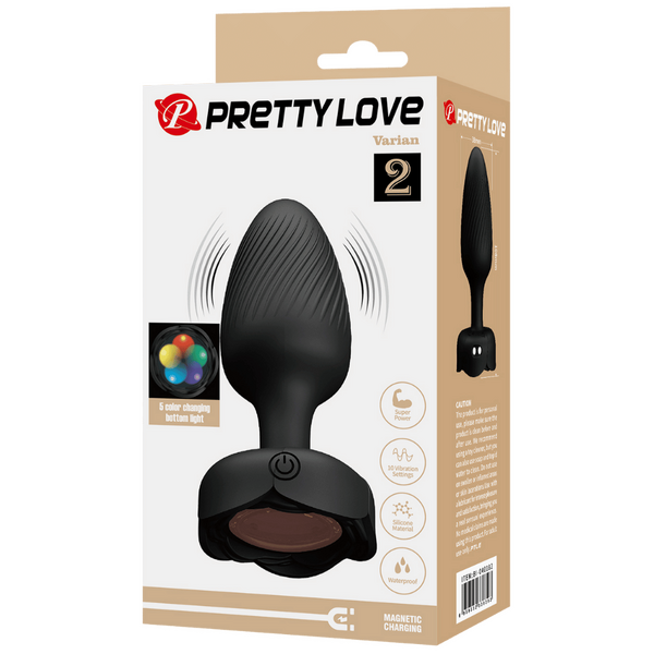Varian Light-Up Rechargeable Butt Plug – LED Flashing Silicone Butt Plug > Anal Range > Vibrating Butt Plugs