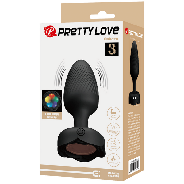 Varian Light-Up Rechargeable Butt Plug – LED Flashing Silicone Butt Plug > Anal Range > Vibrating Butt Plugs