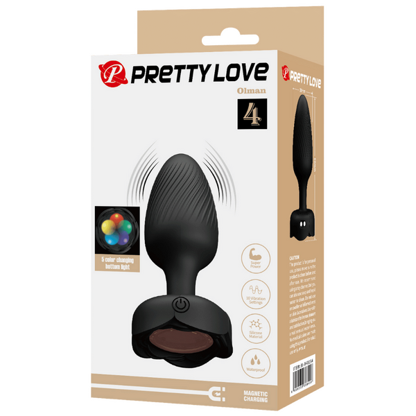 Varian Light-Up Rechargeable Butt Plug – LED Flashing Silicone Butt Plug > Anal Range > Vibrating Butt Plugs