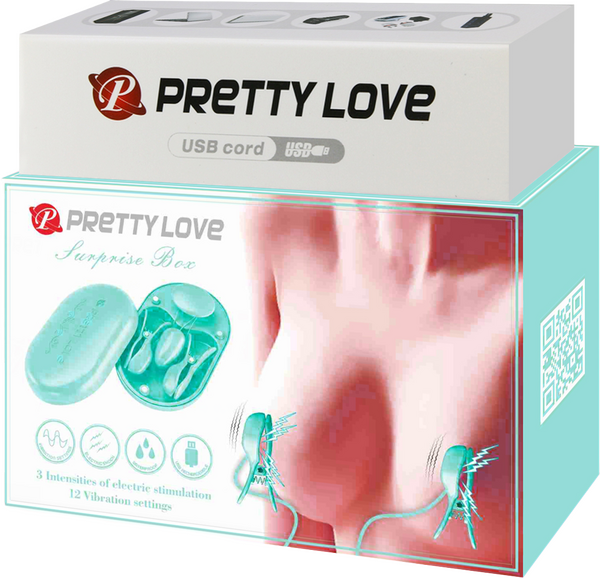 Surprise Box Nipple Clamps – Waterproof USB Rechargeable Stimulator with 12 Vibration Settings > Sex Toys > Nipple Clips