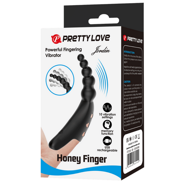 Jordin Honey Finger - Flexible Ribbed G-Spot And Clitoris Stimulating Vibrator With 10 Settings > Vibrators > Finger Vibrators