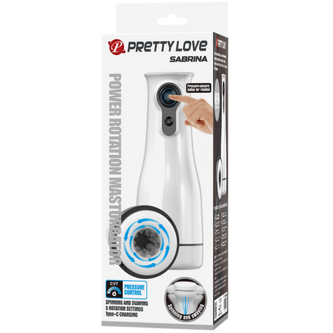 Sabrina – Rechargeable Rotating Men's Masturbator with Voice Function, Pressure-Sensitive Button, and Five Speed Settings