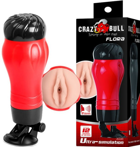 Flora Pussy Masturbator – Vibrating Male Stroker with 12 Functions