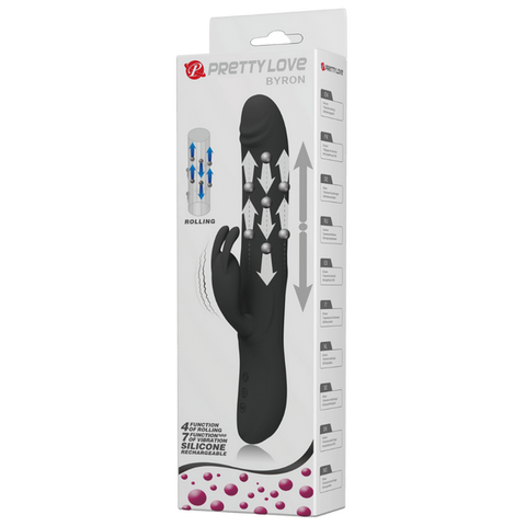 Byron Rabbit Vibrator - Rotating, Massaging, Clitoral Flickering, Fully Waterproof with Synchronous Thrusting Beads > Vibrators > Ladies > Rabbit