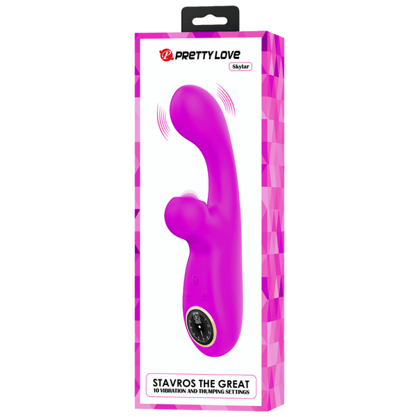Rechargeable Skylar – Velvet Silicone Multifunction Rabbit Vibrator with Thumping and Vibration Modes > Vibrators > Ladies > Rabbit
