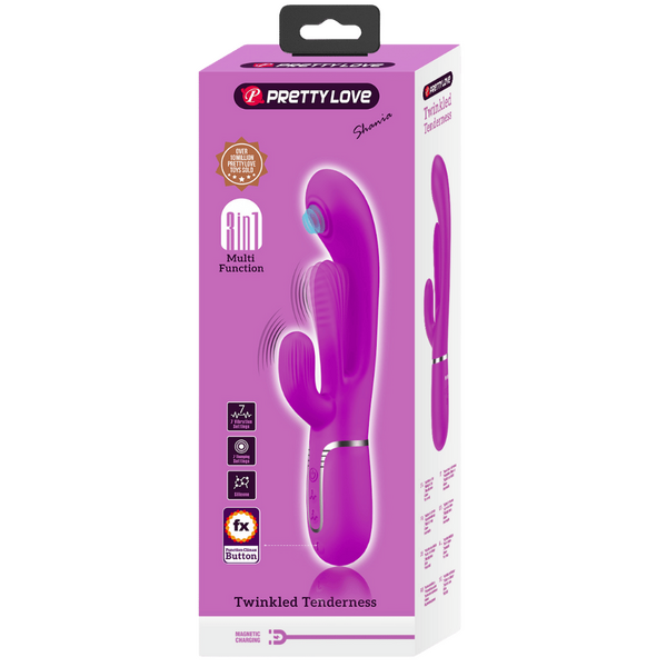 Shania 4in1 Multi-Function Rabbit Vibrator – Velvet Silicone 7 Vibration Settings > Vibrators > Ladies > Rabbit