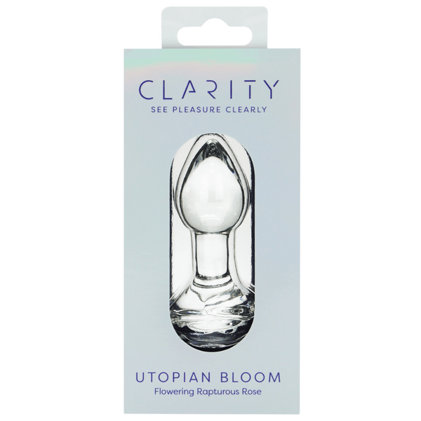 Clarity Utopian Bloom Handcrafted Glass 4.3 Inch Butt Plug > Glass > Dildos