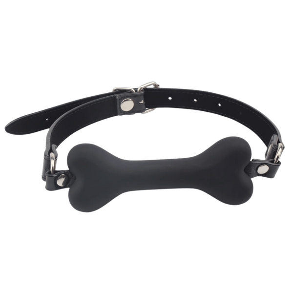 Fully Adjustable Soft Doggie Bone Bit Gag - Black > Bondage Gear > Gags and Bits Main image