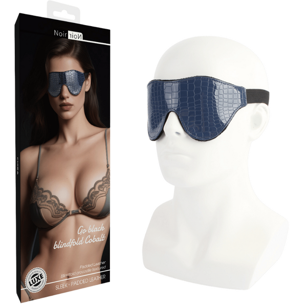 Go Black Blindfold – Premium Leather Stretchable 22 Cm > Bondage Gear > Blindfolds