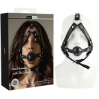 Head Harness With Ball Gag - Nickel-Free Metal Adjustable Pu Leather > Bondage Gear > Gags and Bits