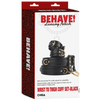 Wrist to Thigh Cuff Set – Adjustable Soft PU Cuffs Restraint Set > Bondage Gear > Restraints