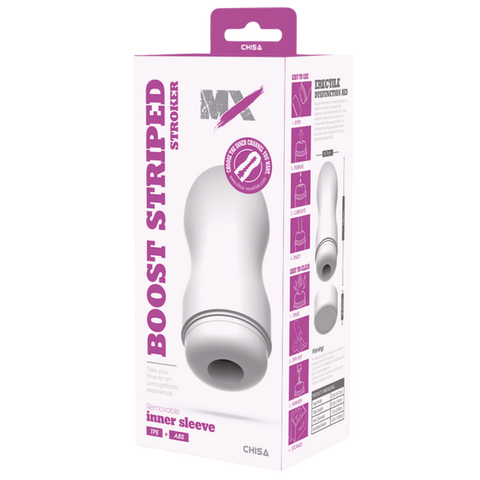 Boost Striped Stroker – Super-Soft 16cm Masturbator Sleeve > Sex Toys For Men > Masturbators Cup