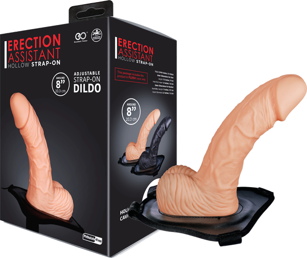 Erection Assistant 8 Inch Strap-On – Strap-On > Dildos > Hollow Strap Ons