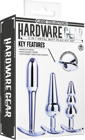3 in 1 Metal Butt Plug Kit – High Gloss Finish Metal Butt Plugs > Anal Range > Butt Plug Kits