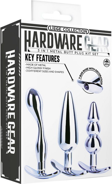3 in 1 Metal Butt Plug Kit – High Gloss Finish Metal Butt Plug Set > Anal Range > Butt Plug Kits