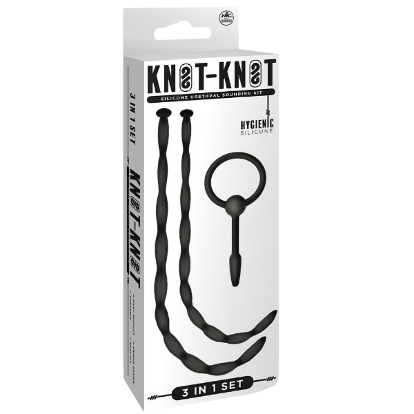 Silicone Urethal Sounding Kit - Twist (Black) > Sex Toys For Men > Sounding Rods