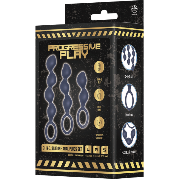 3-In-1 Silicone Anal Plug Set With Pull Ring And Sizes > Anal Range > Butt Plug Kits