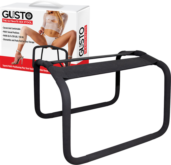 Gusto Steel Frame Sex Stool – Non Slip Cushioned Grips 330 Lb Secondary image