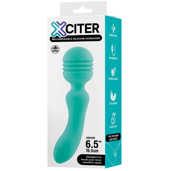 Exciter Rechargeable Silicone Massager – Rechargeable Silicone Massager - Teal > Sex Toys > Mini Massagers