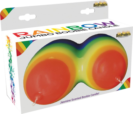 Rainbow Jumbow Boobie Candle – Decorative Candle > Candles > Novelty