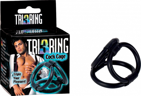 Tri Ring 3 – Cock Cage with Trio of Cock Rings Default Title > Cock Ring > Sling