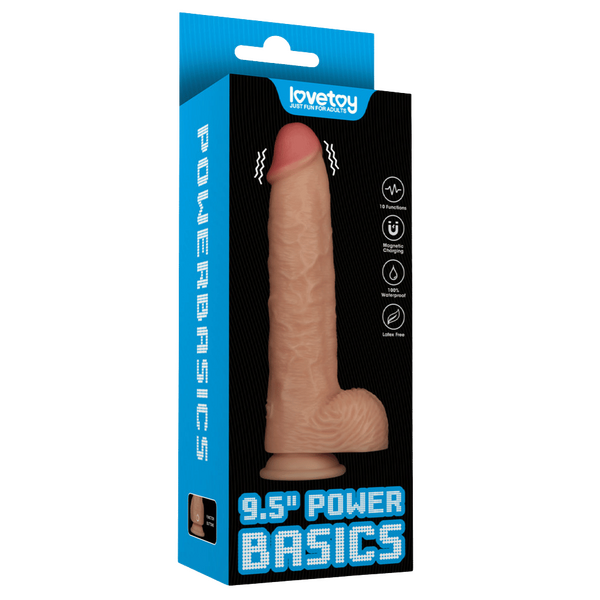 Power Basics Vibrating Cock - 10 Modes Realistic 9.5 Inch Dildo > Dildos > Realistic Dildos