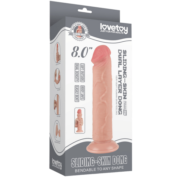 Sliding Skin Dual Layer Dong 20 cm (8 Inch) – Realistic Flexible Dual Density Dildo > Dildos > Realistic Dildos