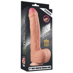 Love Toy King Dual Layer Textured Balls Platinum Silicone Cock 11 inch > Dildos > Large Dildos