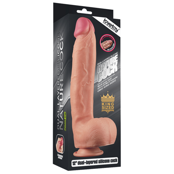 Love Toy King Dual Layered Platinum Silicone Cock 12 Inch Length > Dildos > Large Dildos