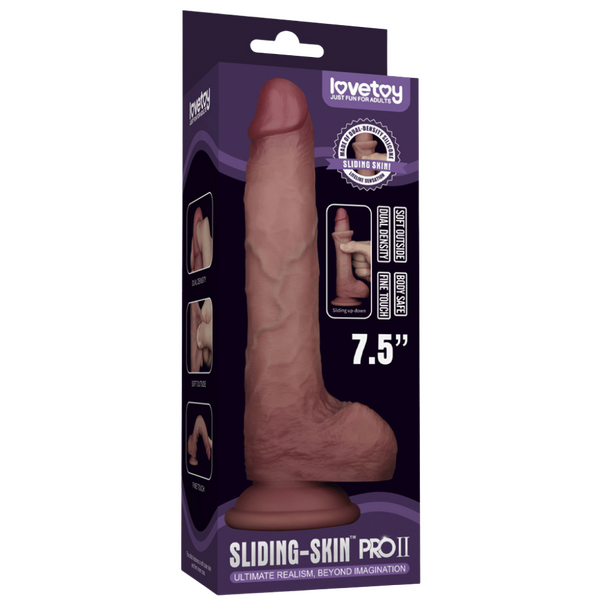 Sliding Skin Pro II - Dual Layer Textured Silicone Dong 7.5 Inch > Dildos > Realistic Dildos