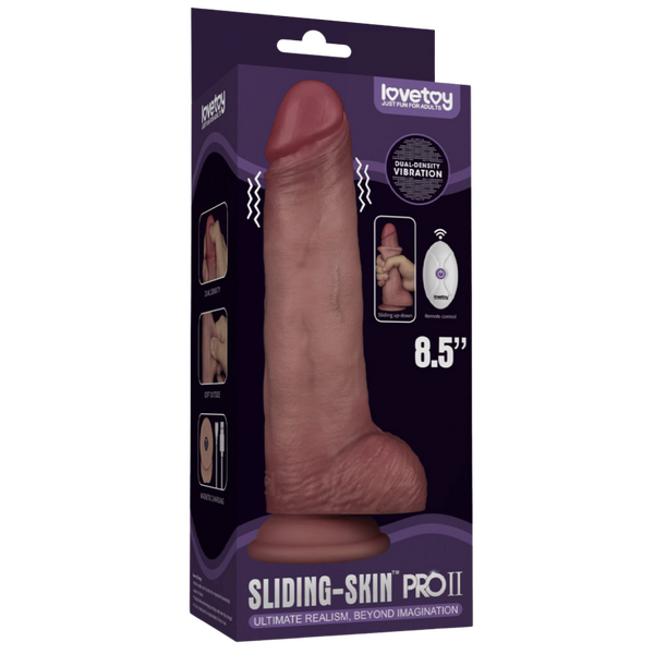 Vibrating Sliding Skin Pro II Silicone Dong 8.5 Inches – Waterproof Wireless Remote-Controlled Dong > Vibrators > Realistic Vibrators