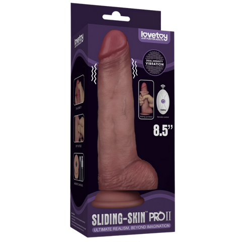 Vibrating Sliding Skin Pro II Silicone Dong 8.5 Inches – Waterproof Wireless Remote-Controlled Dong > Vibrators > Realistic Vibrators