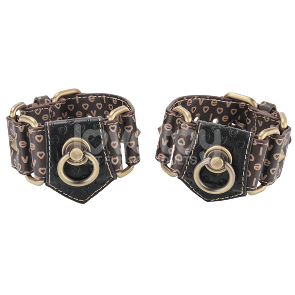 Deluxe PU Handcuffs With Vintage Bronze Spikes – Luxury Restraint Accessory > Bondage Gear > Restraints