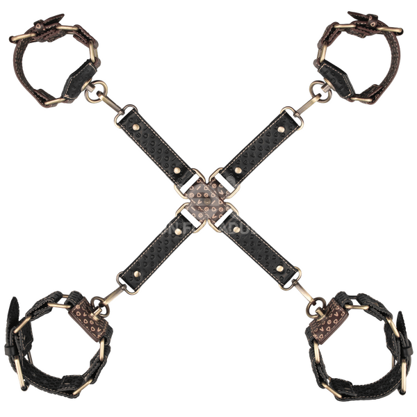 Rebellion Reign Hogtie Set – Bronze Spiked Handcuffs and Ankle Cuffs Restraint Set > Bondage Gear > Restraints